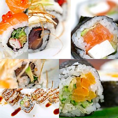 Image showing Japanese sushi collage 