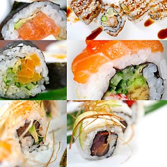 Image showing Japanese sushi collage 