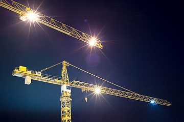 Image showing cranes and illumination at night