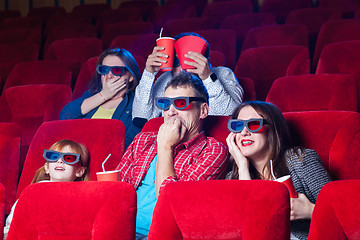 Image showing The people\'s emotions in the cinema