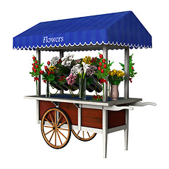 Image showing Retro Flower Cart