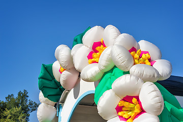 Image showing Beautiful balloons in the form of flowers, decoration for the ho