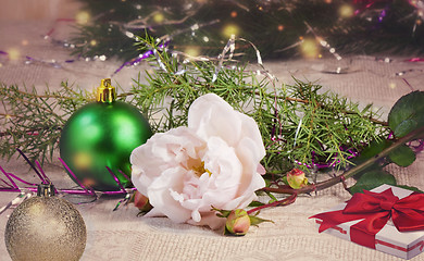 Image showing Decoration for Christmas trees and gifts for Christmas .