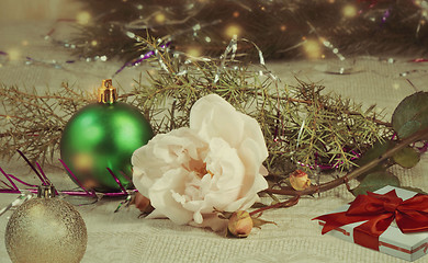 Image showing Decoration for Christmas trees and gifts for Christmas .