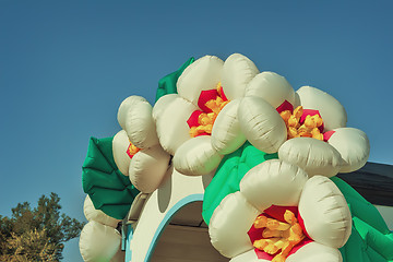 Image showing Beautiful balloons in the form of flowers, decoration for the ho