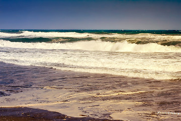 Image showing Landscape with sea in a storm.