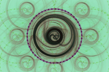 Image showing Fractal images : beautiful patterns on a green background.