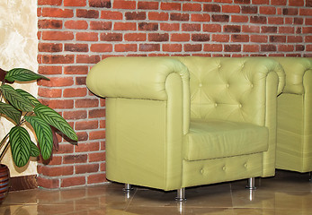 Image showing Furniture: comfortable leather chairs.