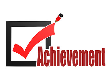 Image showing Check mark with achievement word