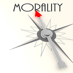 Image showing Compass with morality word