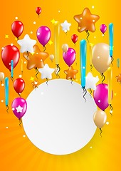 Image showing flying balloons with blank paper