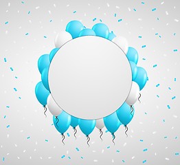 Image showing circle badge and blue balloons