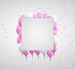 Image showing pink balloons and confetti