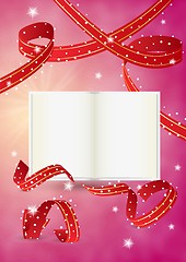 Image showing empty book and ribbons