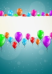 Image showing flying balloons with blank paper