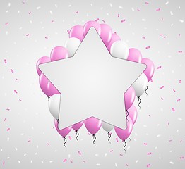 Image showing star badge and pink balloons