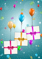 Image showing flying balloons with presents