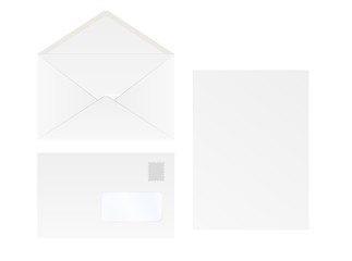 Image showing white blank envelope and paper