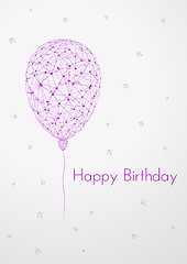 Image showing birthday card with linear balloon