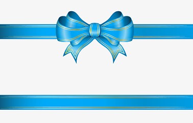 Image showing blue ribbon and bow
