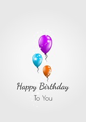 Image showing happy birthday card and balloons