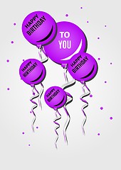 Image showing balloons and happy birthday