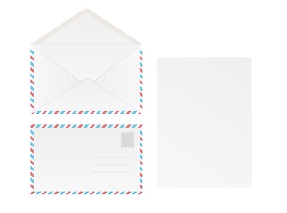 Image showing white blank envelope and paper
