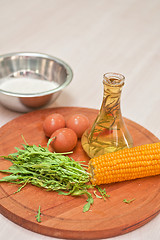 Image showing Ingredients for corn pancakes