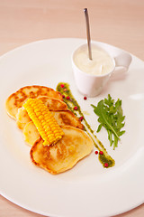 Image showing corn pancakes in plate