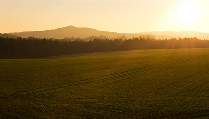 Image showing Autumn morning landscape. Sunrise