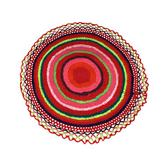 Image showing knitted round mat