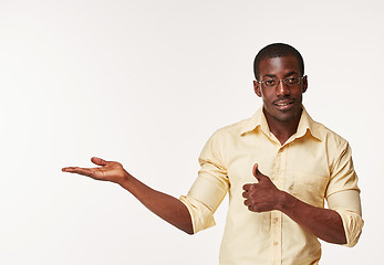 Image showing portrait of handsome young black african smiling man