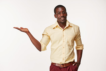 Image showing portrait of handsome young black african smiling man