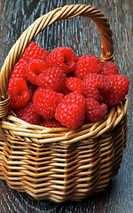 Image showing Basket with Raspberries