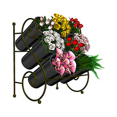 Image showing Flower Stand on White