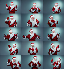 Image showing Collage of  Santa Claus different emotions