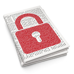 Image showing Information concept: Closed Padlock on Newspaper background