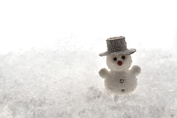 Image showing snowman in the snow 