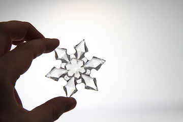 Image showing snoflake in the human hand