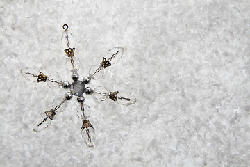 Image showing christmas decoration in the snow