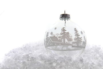Image showing christmas decoration in the snow