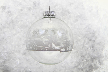 Image showing christmas decoration in the snow