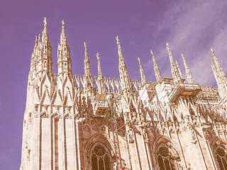 Image showing Retro looking Milan Cathedral