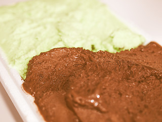 Image showing Retro looking Mint chocolate ice cream