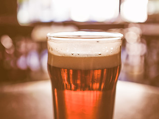 Image showing Retro looking Pint of beer