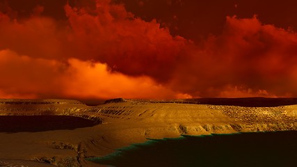 Image showing Volcanic landscape panorama