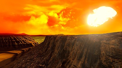 Image showing Volcanic landscape panorama