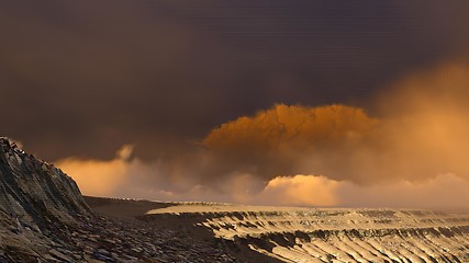 Image showing Volcanic landscape panorama