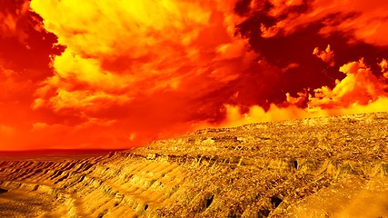 Image showing Volcanic landscape panorama