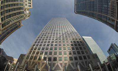 Image showing Canary Wharf skyline in London